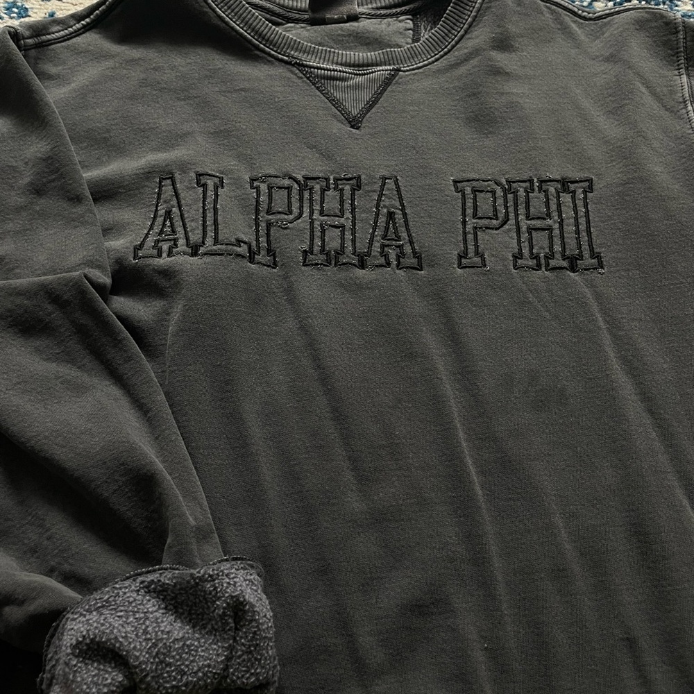 Charcoal Alpha phi comfort colors sweatshirt
